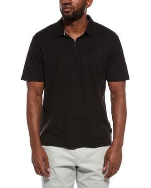Ted Baker Rib Zip Polo Shirt - Black