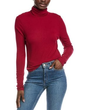 Michael Stars Tara Cropped Turtleneck Top - Red