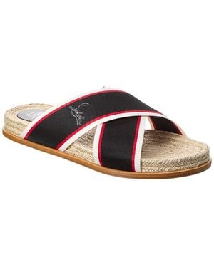 Christian Louboutin Hot Cross Grosgrain Sandal - Brown