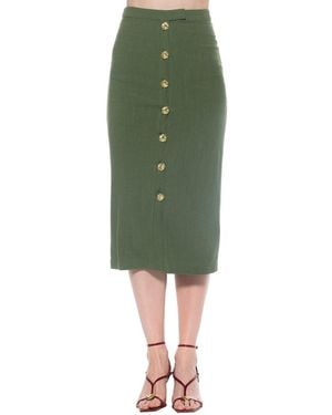 Alexia Admor Carla Linen-Blend Pencil Skirt - Green