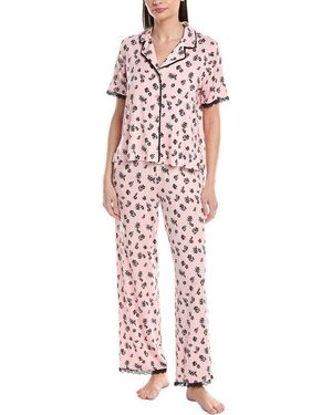 Sanctuary 2Pc Notch Top & Pant Set - Red