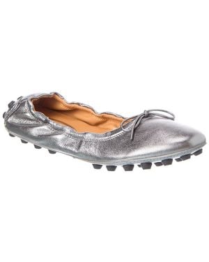 Tod's Leather Ballet Flat - Gray