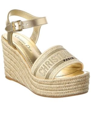 Dior Dway Leather Wedge Sandal - Metallic