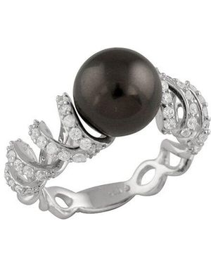 Splendid 8Mm Pearl Cz Ring - Metallic
