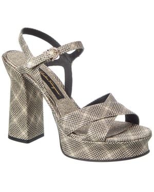 Ferragamo Sonya Canvas Platform Sandal - Grey