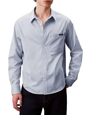Calvin Klein Satin Relaxed Shirt - Blue