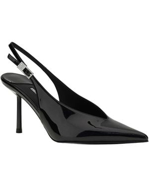 Le Silla Dnu Decollete Clivage Leather Slingback Pump - Black