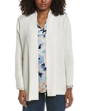 Anne Klein Ribbed Front Cardigan - White