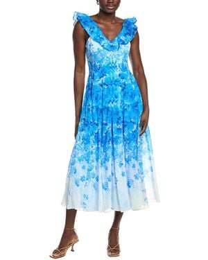 Maison Tara Crinkle Voile Sleeveless Midi Dress - Blue