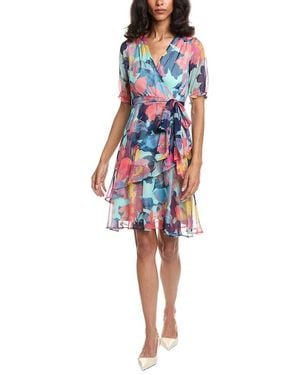 Tahari Printed Mini Dress - Red