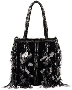 Frances Valentine Gatsby Mini Velvet Tote - Black
