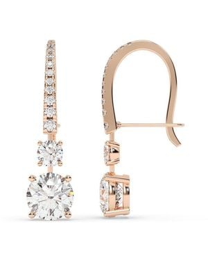 Lab Grown Diamonds 14K Rose 7.75 Ct. Tw. Lab-Grown Diamond Earrings - White
