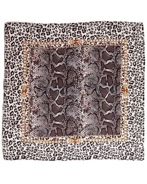 Blue Pacific Safari Silk Square Neckerchief - Gray