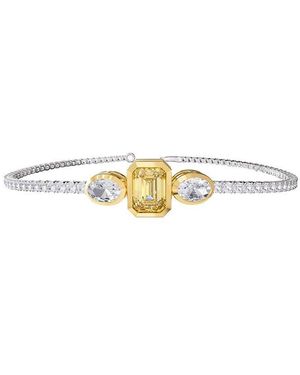 Lab Grown Diamonds 18K Vermeil 4.77 Ct. Tw. Lab-Grown Diamond & Gemstone Bangle Bracelet - White