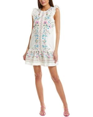 Cece Ruffle Flounce Mini Dress - White