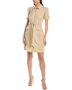 Sharagano Short Sleeve Shirtdress - Natural
