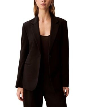 Calvin Klein Smooth Stretch Cinched Blazer - Black