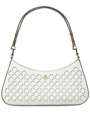 Tory Burch Emerson Perforated Leather Shoulder Bag - Metallic