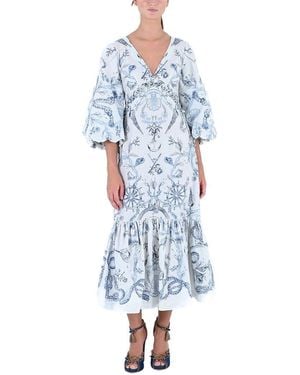 Marchesa Maxi Day Dress - Blue
