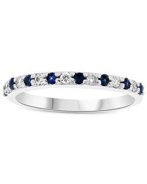 LEVARON 14K 0.35 Ct. Tw. Diamond & Sapphire Stackable Ring - White
