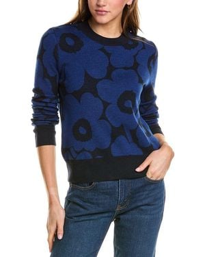 Marimekko Koolaus Pieni Unikko Ii Wool Sweater - Blue