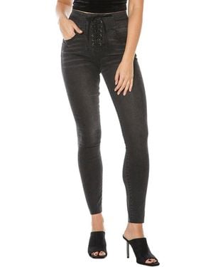 Juicy Couture Skinny Lace-Up Denim Jeans - Black