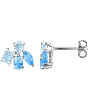 Rina Limor 1.50 Ct. Tw. Topaz Floral Drop Earrings - Blue