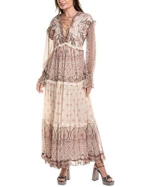 Hemant & Nandita Tiered Maxi Dress - Pink