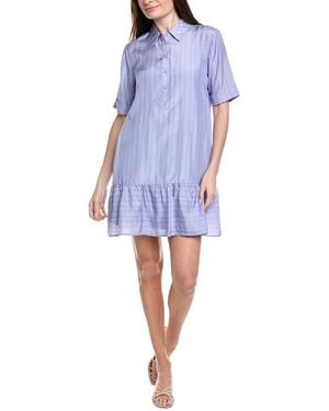 Johnny Was Ruffle Tier Silk Dress - Blue