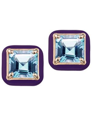 Bea Bongiasca Flower Funk 9k & Silver 4.56 Ct. Tw. Topaz Studs - Blue