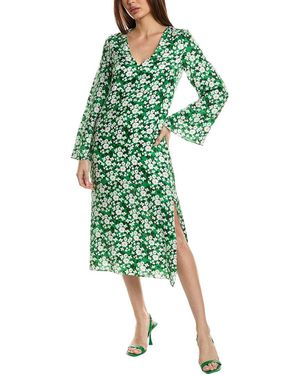 Borgo De Nor Phoenix Silk-Blend Midi Dress - Green