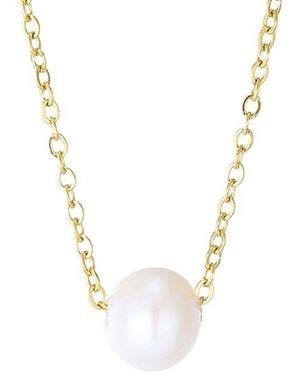Adornia Tarnish Resistant 18K Plated Sliding 6Mm Freshwater Pearl Pendant Necklace - Metallic