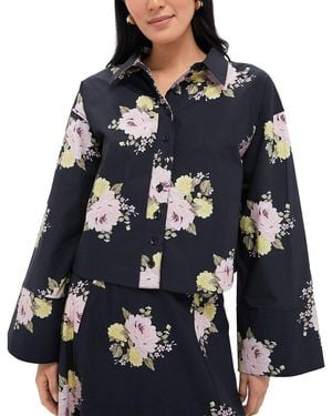 byTiMo Poplin Cropped Shirt - Blue