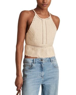 Reiss May Crochet Top - Natural