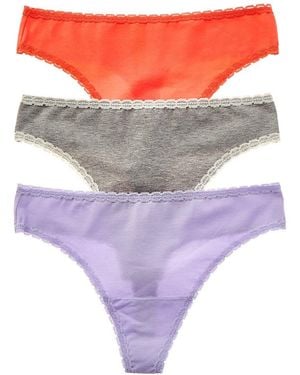 Skarlett Blue Set Of 3 Adorned Thong - Purple