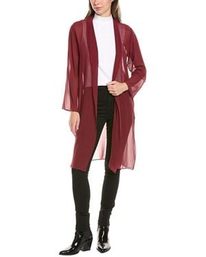 Eileen Fisher High Collar Silk Jacket - Red