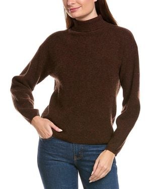 Kier + J Kier + J Ribbed Turtleneck Wool & Cashmere-Blend Jumper - Brown