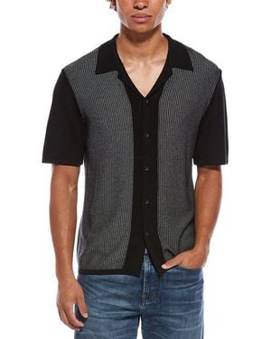 Rag & Bone Harvey Knit Camp Shirt - Black