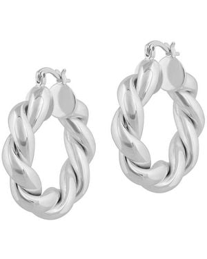 Electric Picks Sterling Filled Brass Lennon Hoop Earrings - White
