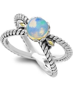 Samuel B. 18K & 0.80 Ct. Tw. Opal X Ring - White