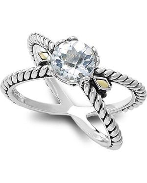 Samuel B. 18K & 1.30 Ct. Tw. Topaz X Ring - White