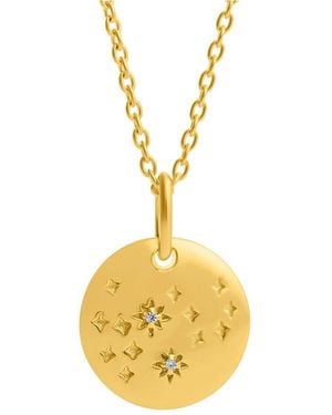 MaxColor 14K Lab-Grown Sapphire Zodiac Necklace - Metallic