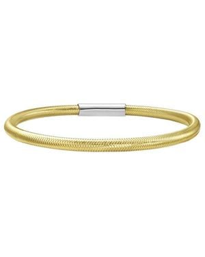 Italian Silver 14K Plated Stretchable Bracelet - Metallic