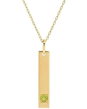 MaxColor 14K 0.08 Ct. Tw. Peridot Pendant Necklace - White