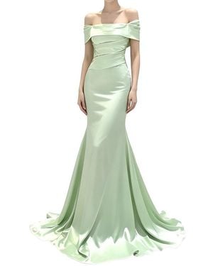 Linda Charm Off The Shoulder Maxi Dress - Green