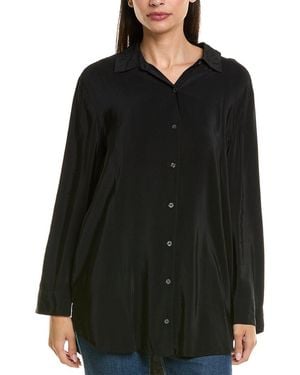 Tommy Bahama Calypso Crepe Boyfriend Shirt - Black