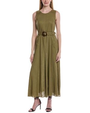 Diane von Furstenberg Elliot Linen-blend Midi Dress - Green