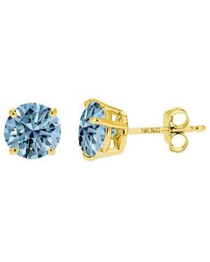 Amairah 14K 1.00 Ct. Tw. Lab-Grown Diamond Stud Earrings - Blue