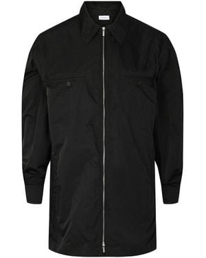 Ferragamo Zip-Up Windbreaker With Removable Hood - Black