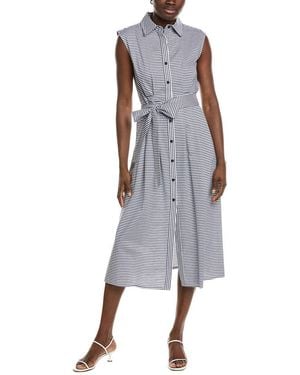Jones New York Sleeveless Pleated Shirtdress - Gray